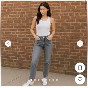 Levi's Wedgie Straight Jeans Straight Leg Hi Rise High Waisted Washed Grey 27